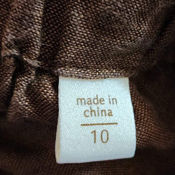 Coldwater Creek Brown 100% Linen Drawstring Baggy Capri - Picture 6 of 7